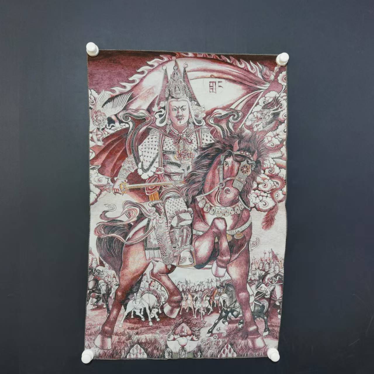 Embroidery Horse - 35인치 탕카 자수 티베트 불교 실크