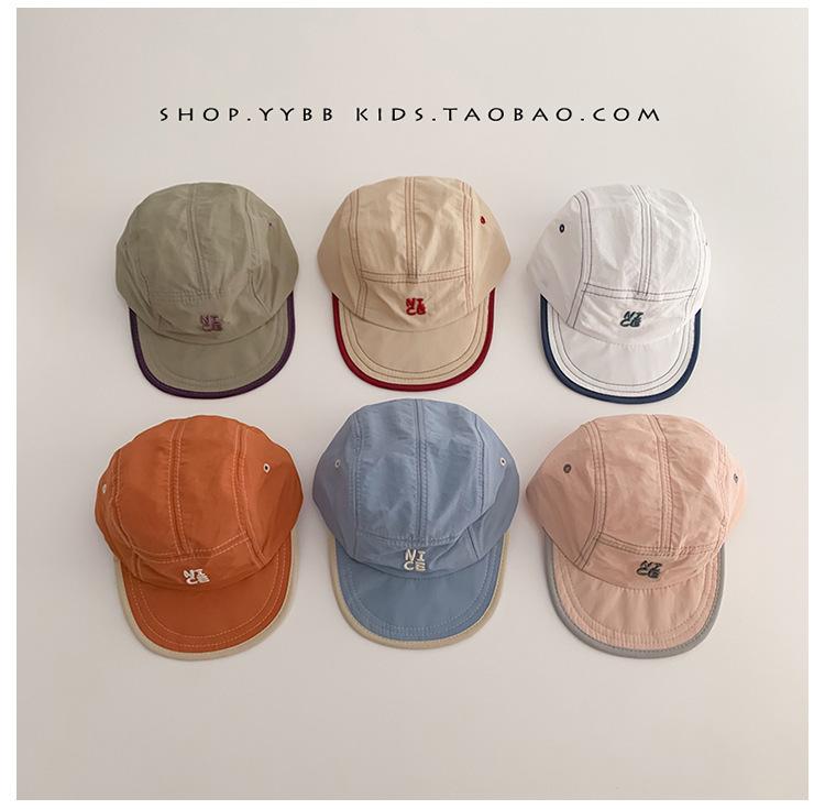 Embroidery Cap - 여름용 퀵 드라이 아기 모자, 레터