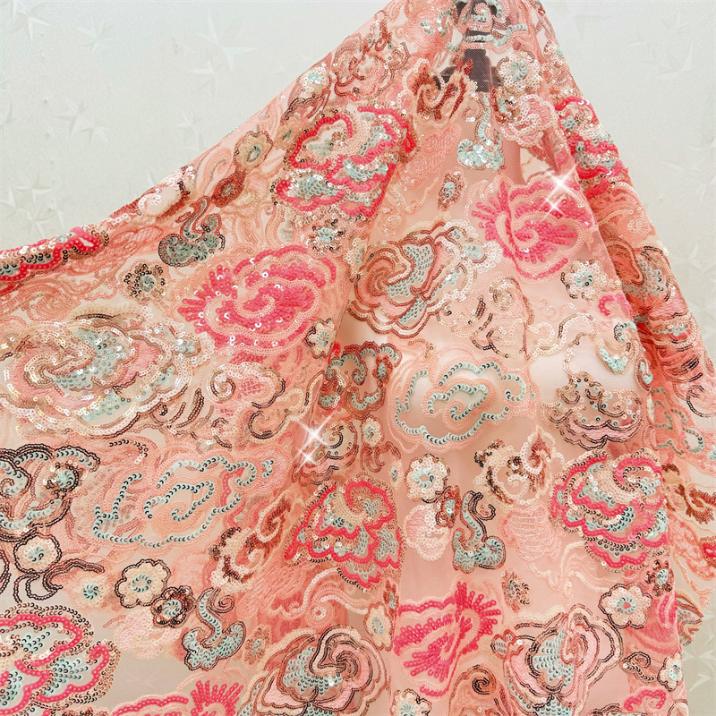 Embroidery Needles - 2 야드/로트 130cm 와이드 핑크 퍼플