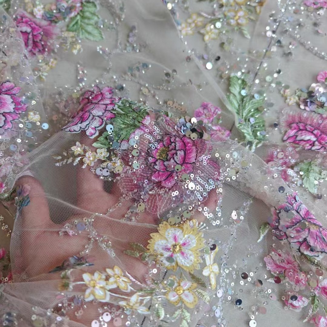 Embroidery Needles - 1M 120Cm 와이드 럭셔리 비즈 레이스