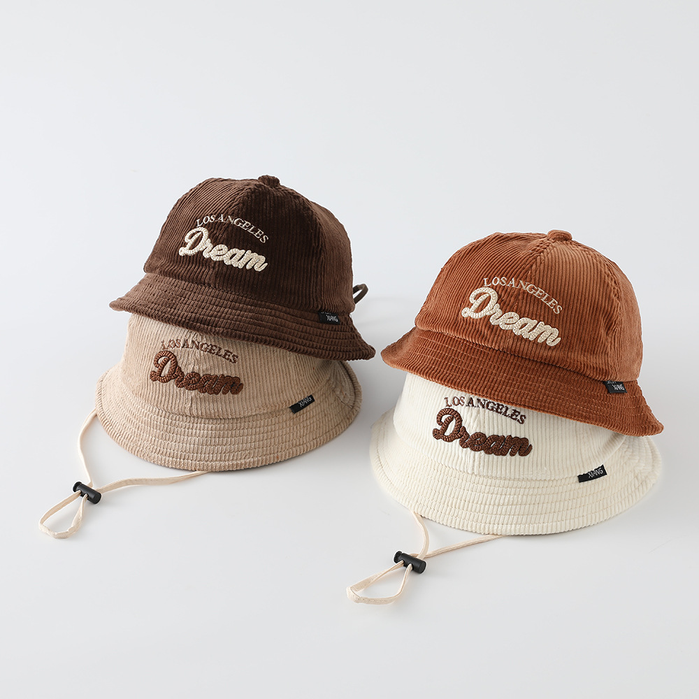 Embroidery Cap - 아기용 단색 자외선 차단 모자 남아용