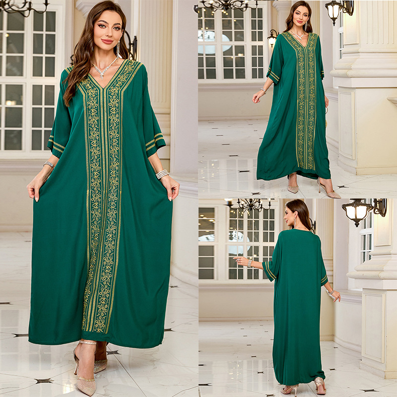 수영복 커버업 자수 V넥 반팔 여성용 카프탄 드레스 - Embroidery Kaftan 리뷰 및 가격