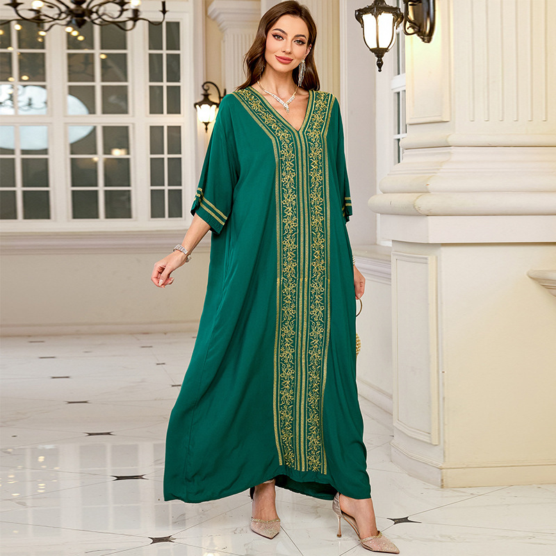 수영복 커버업 자수 V넥 반팔 여성용 카프탄 드레스 - Embroidery Kaftan 리뷰 및 가격