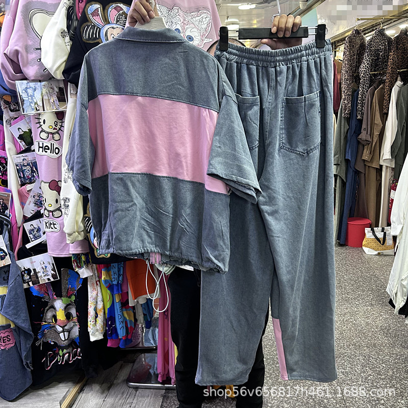 컬러블록 자수 레터링 루즈핏 지퍼 반팔 가디건 코트 + - Embroidery Jeans Sakura 리뷰 및 가격