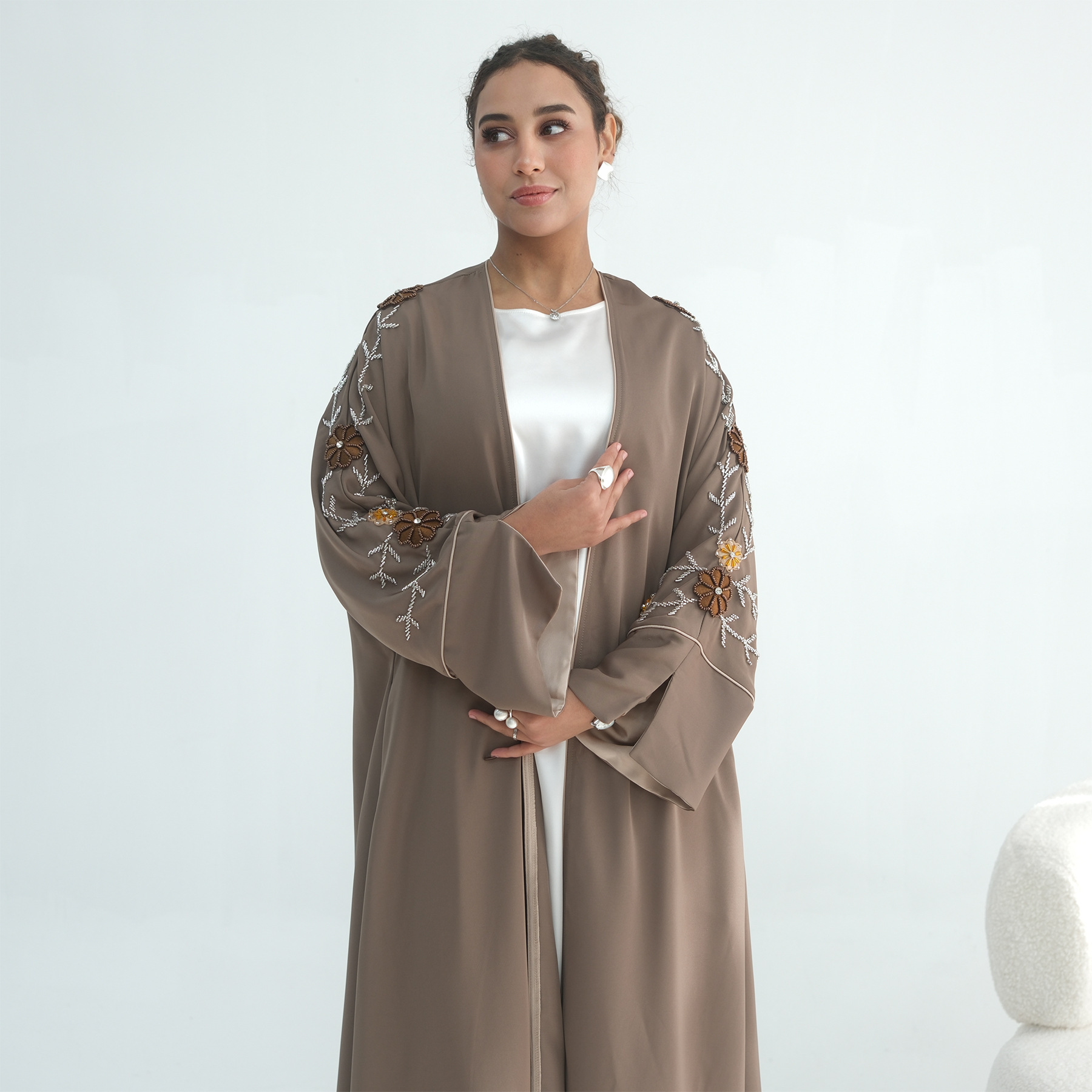 이드 여성 아바야 자수 비딩 두바이 오픈 가디건 무슬림 - Embroidery Kaftan 리뷰 및 가격