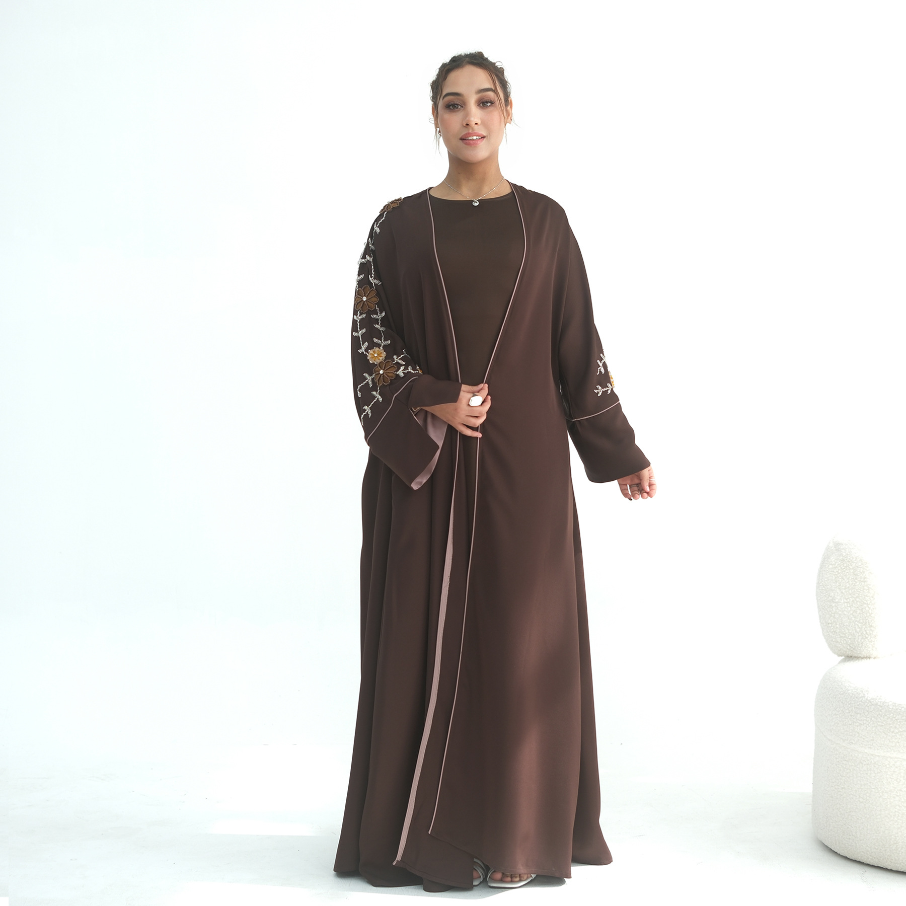 이드 여성 아바야 자수 비딩 두바이 오픈 가디건 무슬림 - Embroidery Kaftan 리뷰 및 가격
