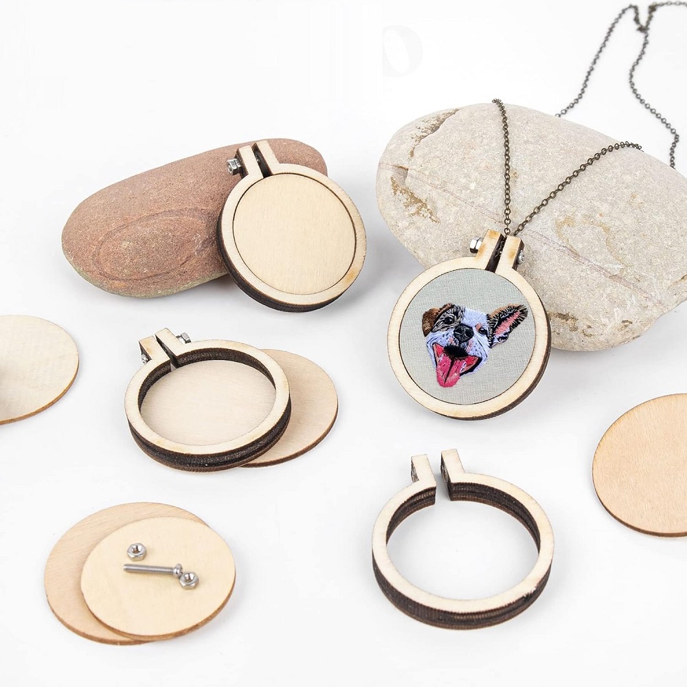 10PCS 미니 자 수 후프 나무 반지 라운드 교차 스 - Embroidery Ring 리뷰 및 가격