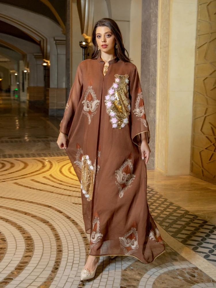여성용 모로코 드레스, 인도 스탠드 칼라, 아바야 인브 - Embroidery Kaftan 리뷰 및 가격