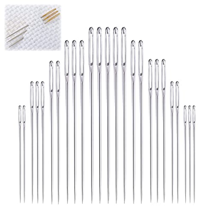대형 눈금바늘, 자수 바늘, 스테인리스 스틸, 25개입 - Embroidery Needles 리뷰 및 가격