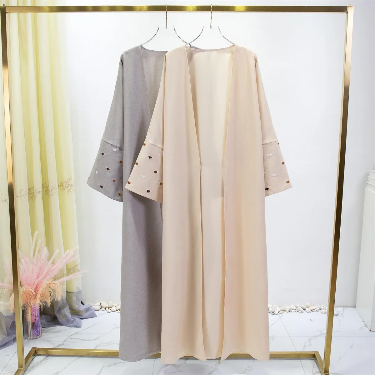 Jilbabs 오픈 프론트 아바야 긴팔 맥시 길이 원피 - Embroidery Kaftan 리뷰 및 가격