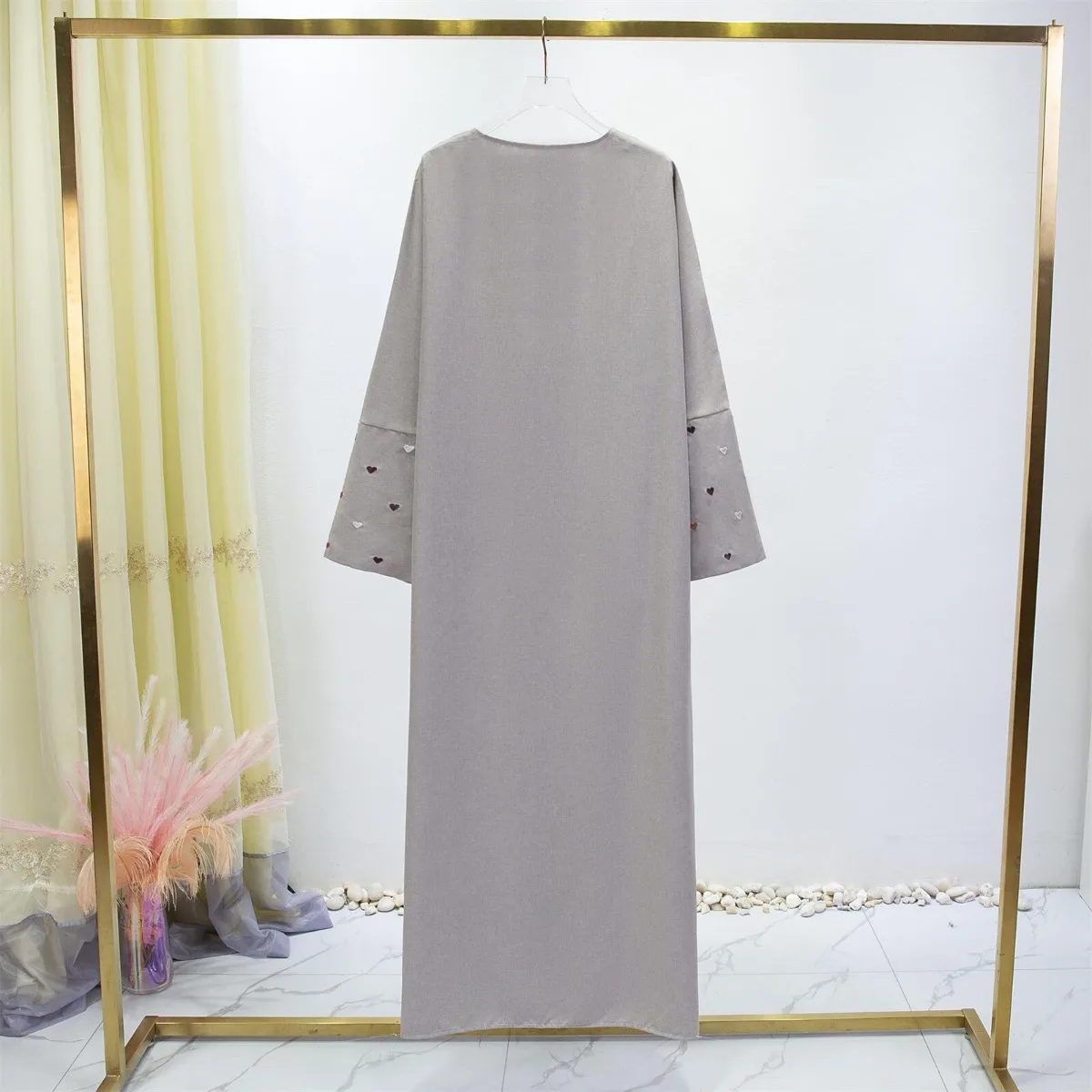 Jilbabs 오픈 프론트 아바야 긴팔 맥시 길이 원피 - Embroidery Kaftan 리뷰 및 가격