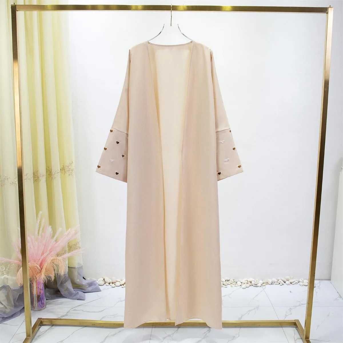 Jilbabs 오픈 프론트 아바야 긴팔 맥시 길이 원피 - Embroidery Kaftan 리뷰 및 가격