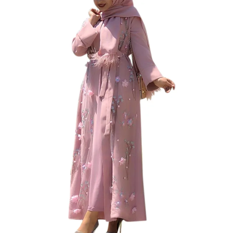 Eid 무슬림 오픈 아바야 여성용 파티 가디건 로브 드 - Embroidery Kaftan 리뷰 및 가격