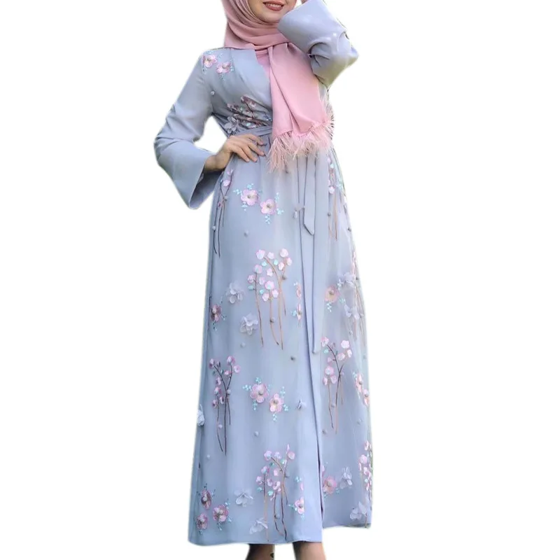 Eid 무슬림 오픈 아바야 여성용 파티 가디건 로브 드 - Embroidery Kaftan 리뷰 및 가격