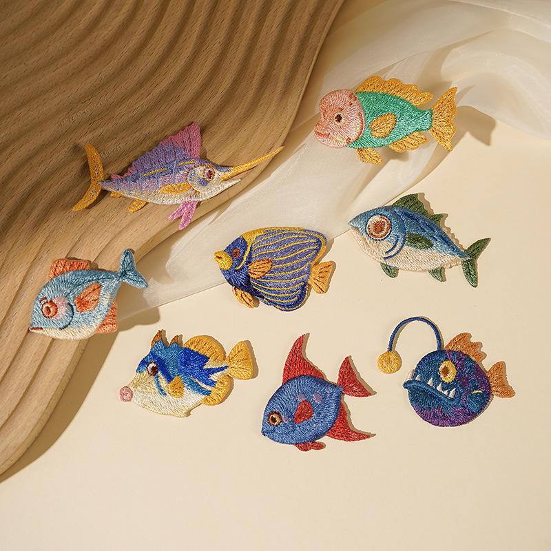 돌고래 해파리 여름 바다 물고기 패치 어린이용 의류,  - Embroidery Fish 리뷰 및 가격