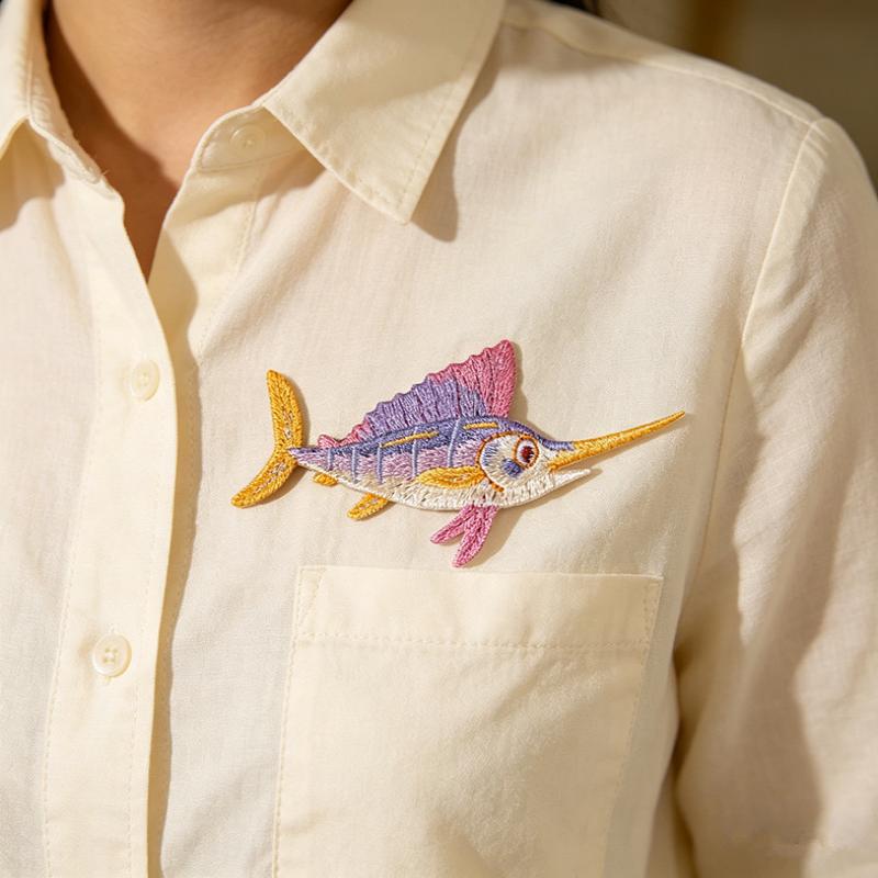 돌고래 해파리 여름 바다 물고기 패치 어린이용 의류,  - Embroidery Fish 리뷰 및 가격