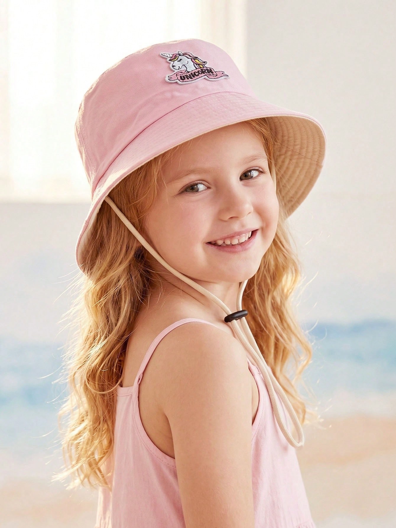 1pcs 2-6Y 소녀용 만화 유니콘 자수 버킷 모자, - Embroidery Cap 리뷰 및 가격