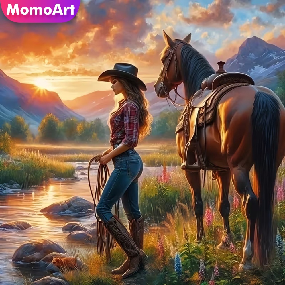 모모아트 다이아몬드 자수 여성 초상화 그림 말 풀 스퀘 - Embroidery Horse 리뷰 및 가격
