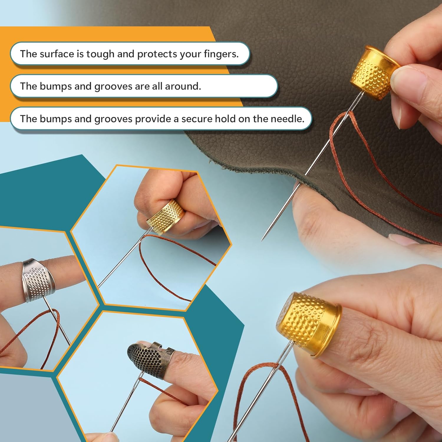 손바느질용 금속 손가락 보호대 8개 세트, 손바느질 및 - Embroidery Ring 리뷰 및 가격