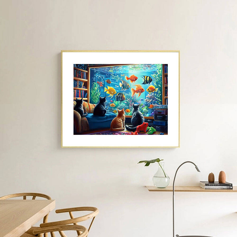 화칸 고양이 동물 다이아몬드 페인팅 물고기 다이아몬드  - Embroidery Fish 리뷰 및 가격