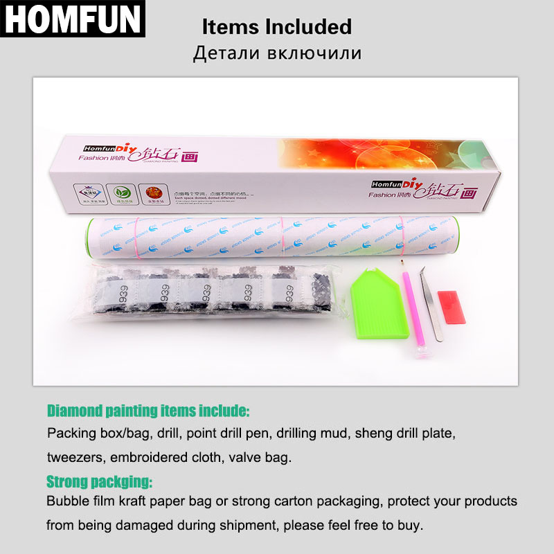 HOMFUN AB 다이아몬드 페인팅 크로스 스티치 