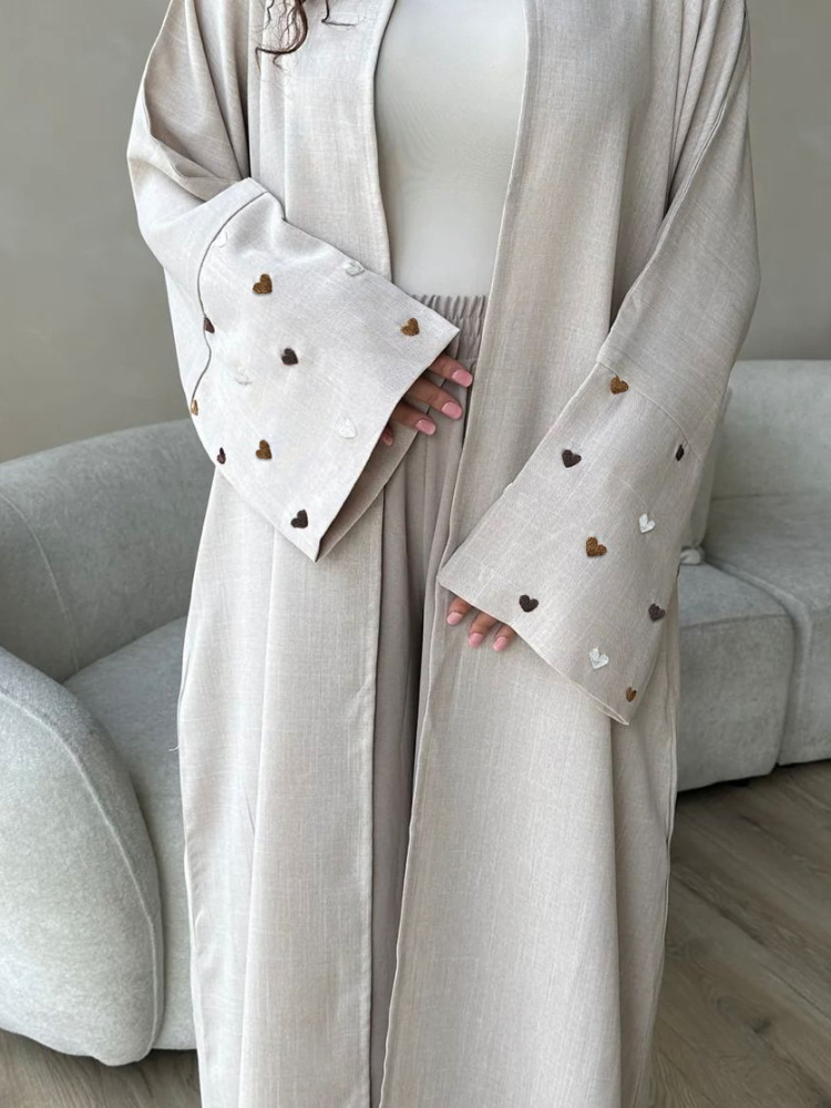 러브 하트 자수 이슬람 Abaya 여성용 Eid 드레스 - Embroidery Kaftan 리뷰 및 가격