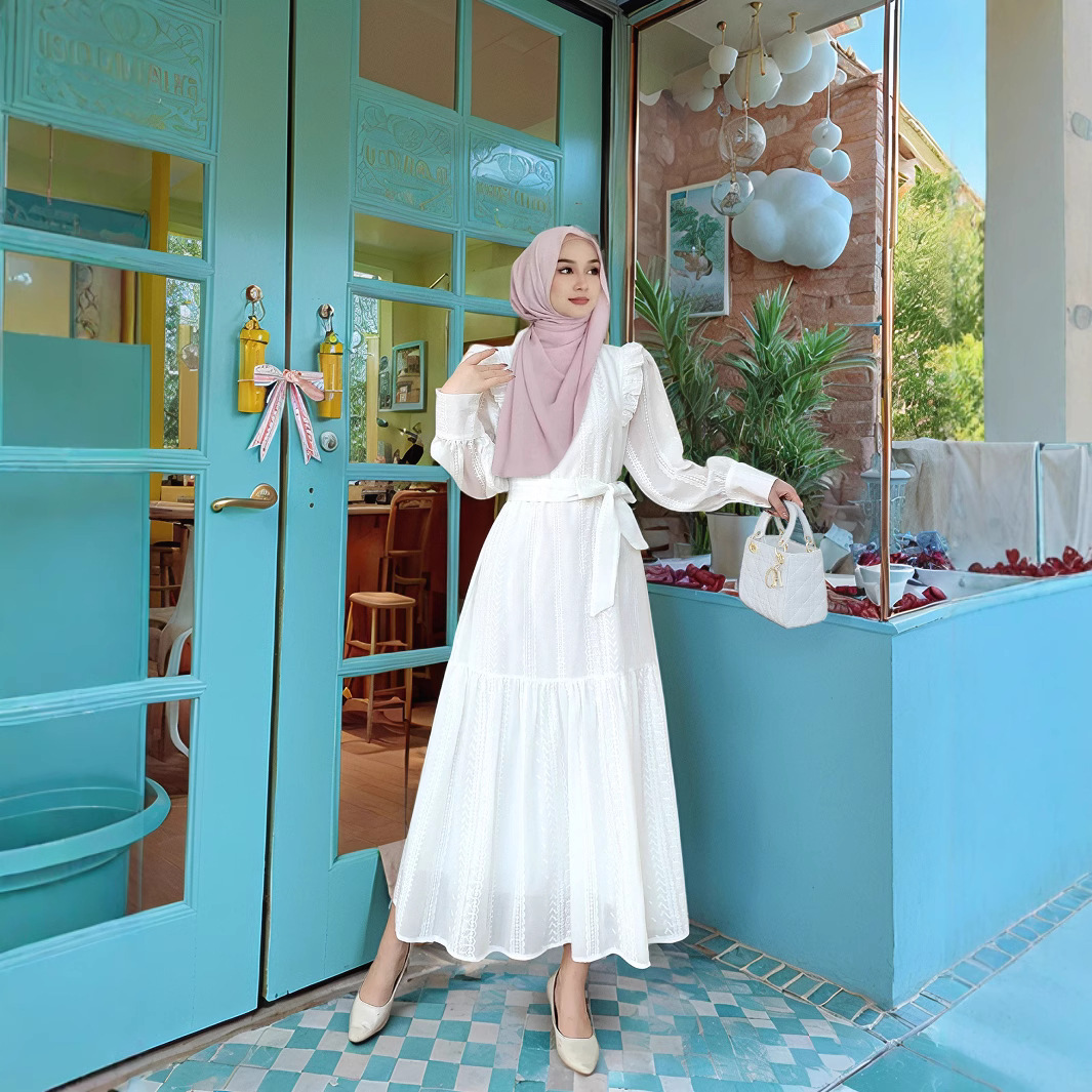 인도네시아 이슬람 여성 의류 곰팡이 가장자리 스탠드 업 - Embroidery In Indonesia 리뷰 및 가격