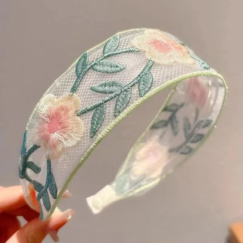 1/3pcs 우아한 쉬폰 자수 꽃 헤어 밴드 – 여성을 - Embroidery Ring 리뷰 및 가격