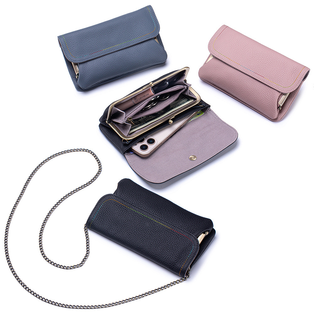 진짜 가죽 숄더 폰 체인 백 트렌디 클러치 지갑 소가죽 - Embroidery Wallet 리뷰 및 가격
