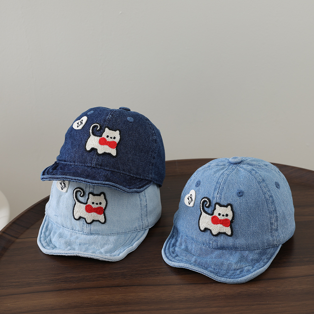 어린이용 세탁 가능한 데님 소프트 챙 야구 모자, 고양 - Embroidery Cap 리뷰 및 가격