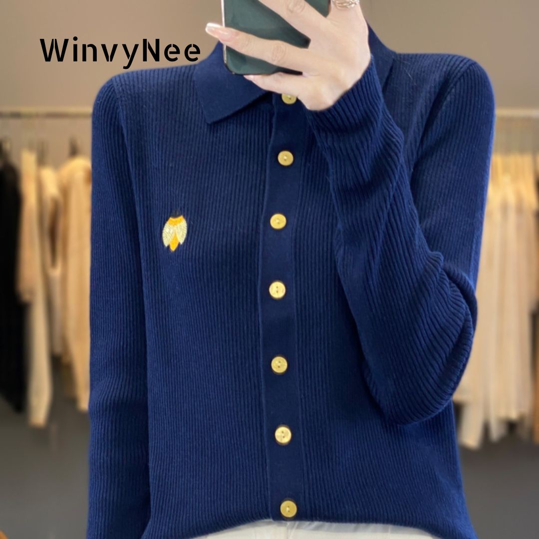 WinvyNee 여성 의류 봄 폴로 넥 가디건 무당벌레 - Embroidery Lady Bug 리뷰 및 가격