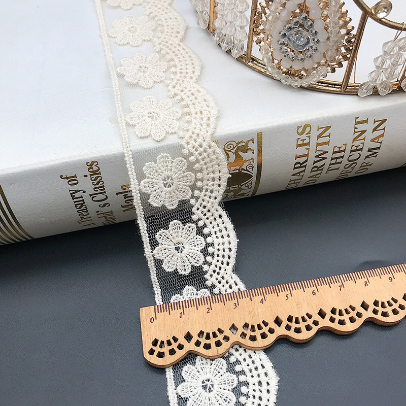 3 야드/로트 자수 화이트 베이지 코튼 스레드 Tull - Embroidery Thread Yarn 리뷰 및 가격