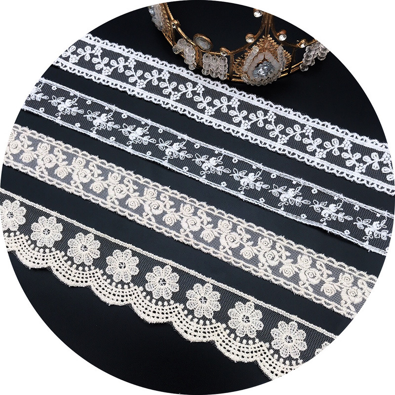 3 야드/로트 자수 화이트 베이지 코튼 스레드 Tull - Embroidery Thread Yarn 리뷰 및 가격