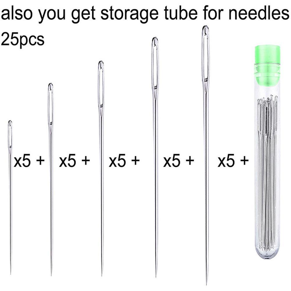 25 Pcs 큰 눈 바느질 바늘 바느질 바늘 수제 가죽 - Embroidery Needles 리뷰 및 가격