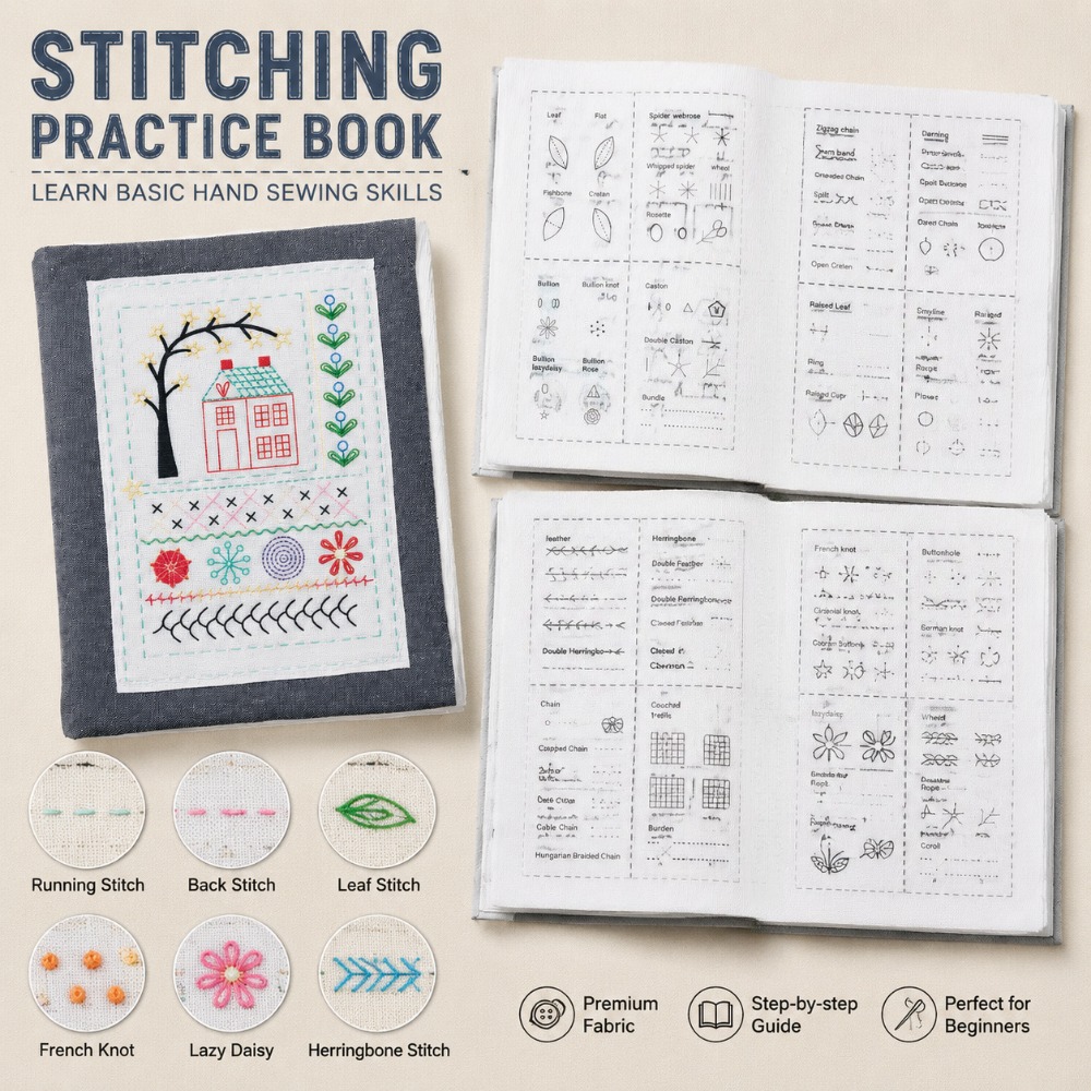 자수 스티치 연습 도서 초보자를 위한 DIY 바느질 바 - Embroidery Guide Book 리뷰 및 가격